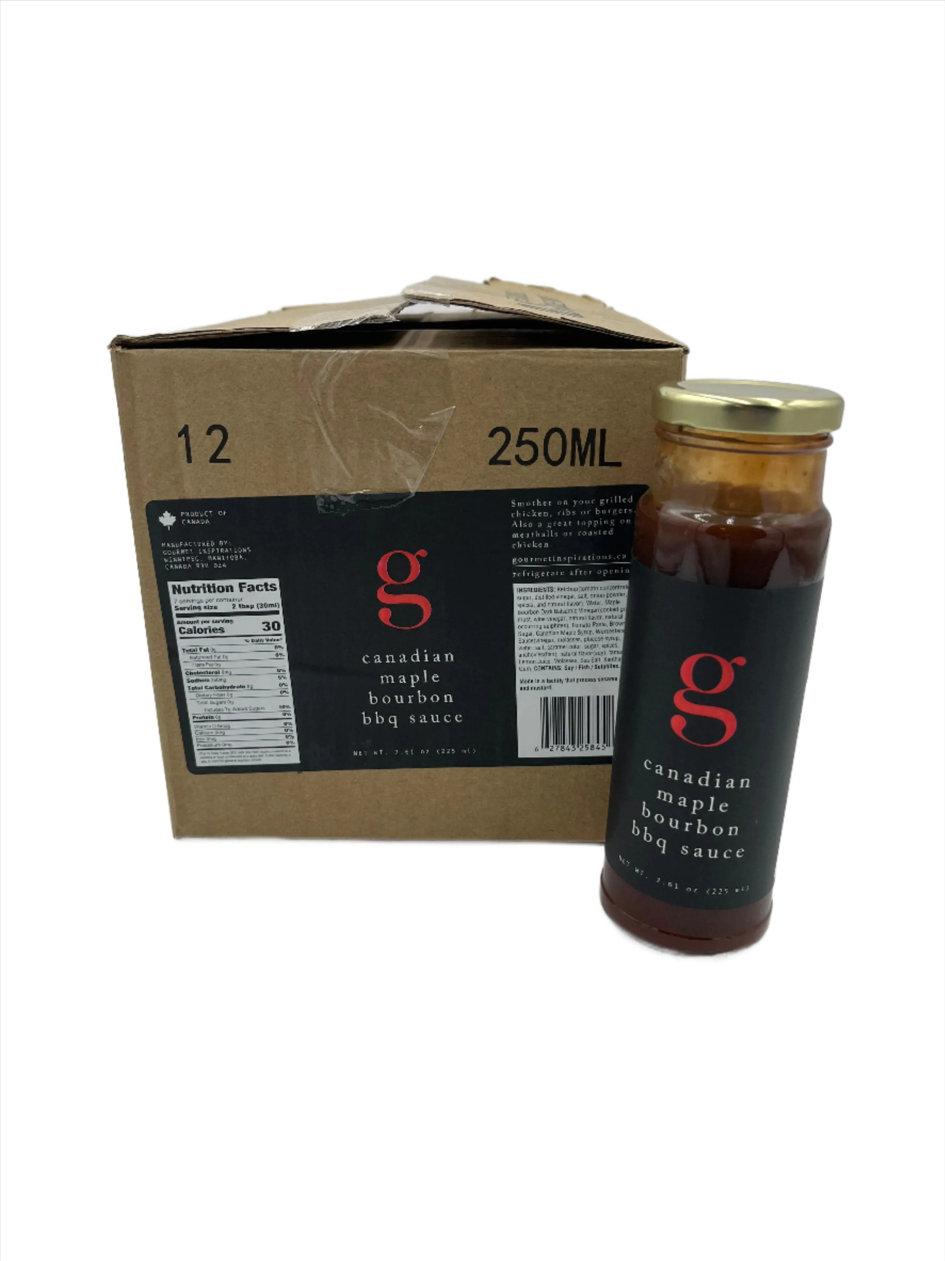 BBQ Sauce, Maple Bourbon from Gourmet Inspirations, Case of 12 bottles