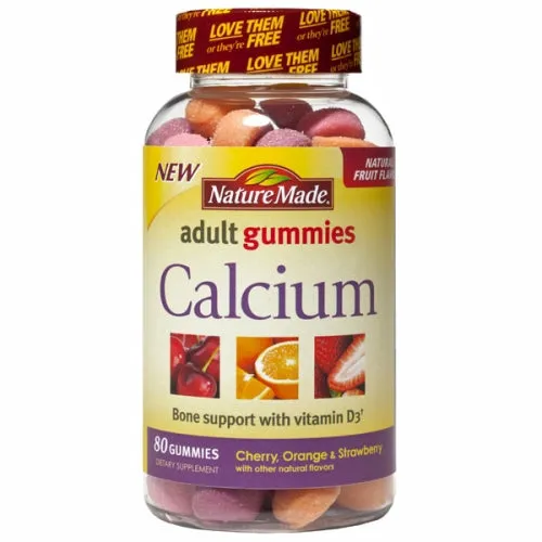 Calcium Adult Gummies with Vitamin D3 80 Gummies By Nature Made