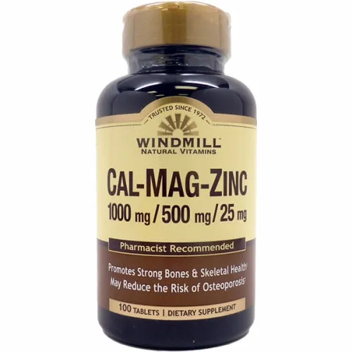 Calcium - Magnesium & Zinc 100 Tabs By Windmill Health
