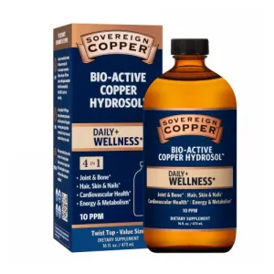 Copper Hydrosol 10 ppm Flat Cap 16 Oz By Sovereign Silver