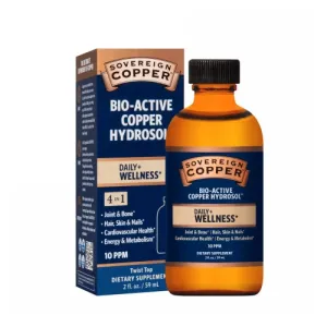 Copper Hydrosol 10 ppm Flat Cap 2 Oz By Sovereign Silver