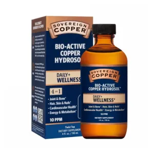 Copper Hydrosol 10 ppm Flat Cap 4 Oz By Sovereign Silver