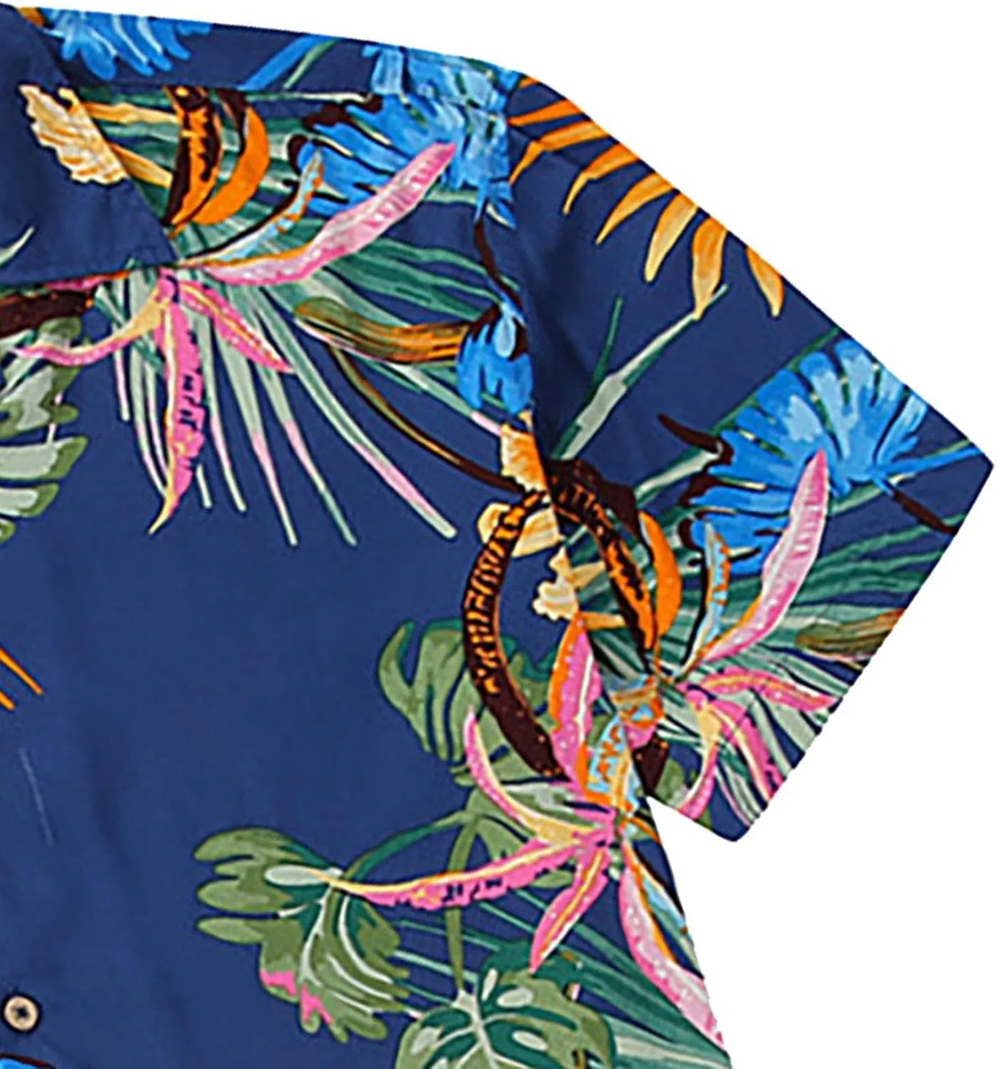 CRNTCEM Men's Casual Hawaiian Shirt Floral Printed Button-Down Cruise Shirts Short Sleeve Tropical Travel Beach Shirt