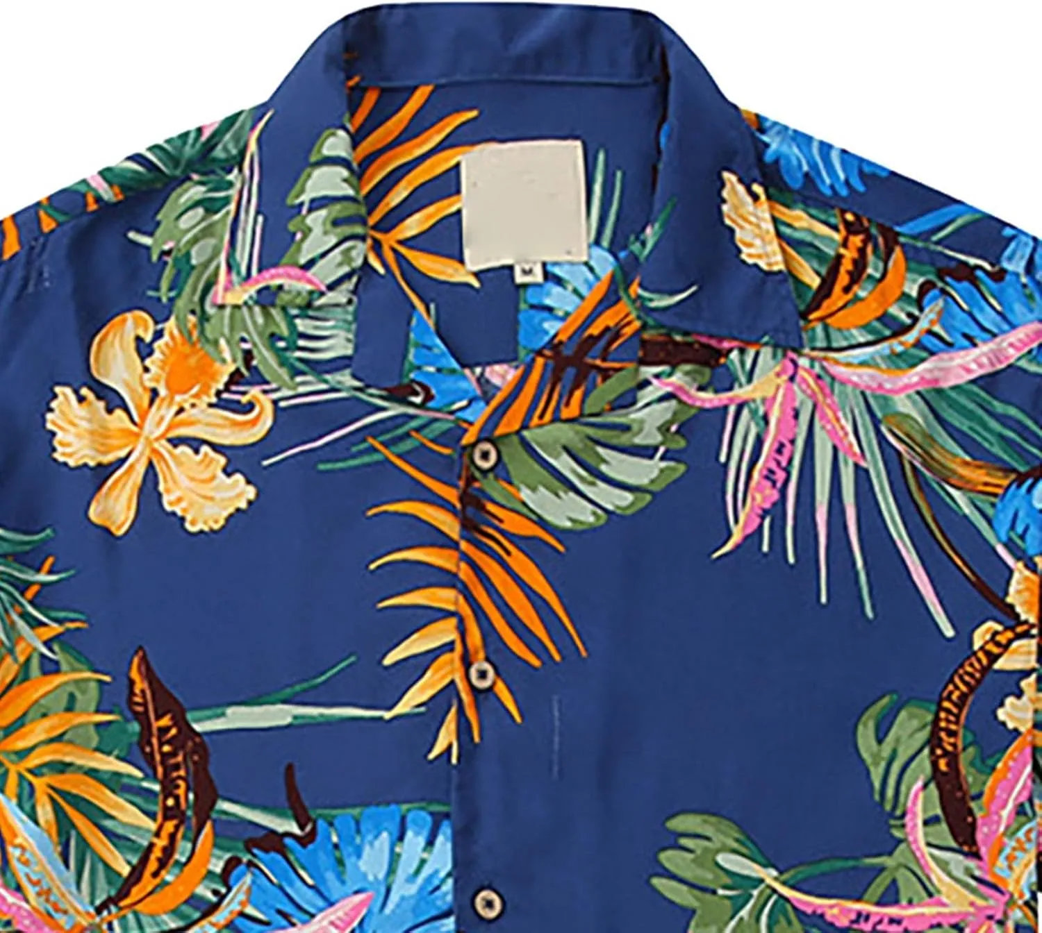 CRNTCEM Men's Casual Hawaiian Shirt Floral Printed Button-Down Cruise Shirts Short Sleeve Tropical Travel Beach Shirt