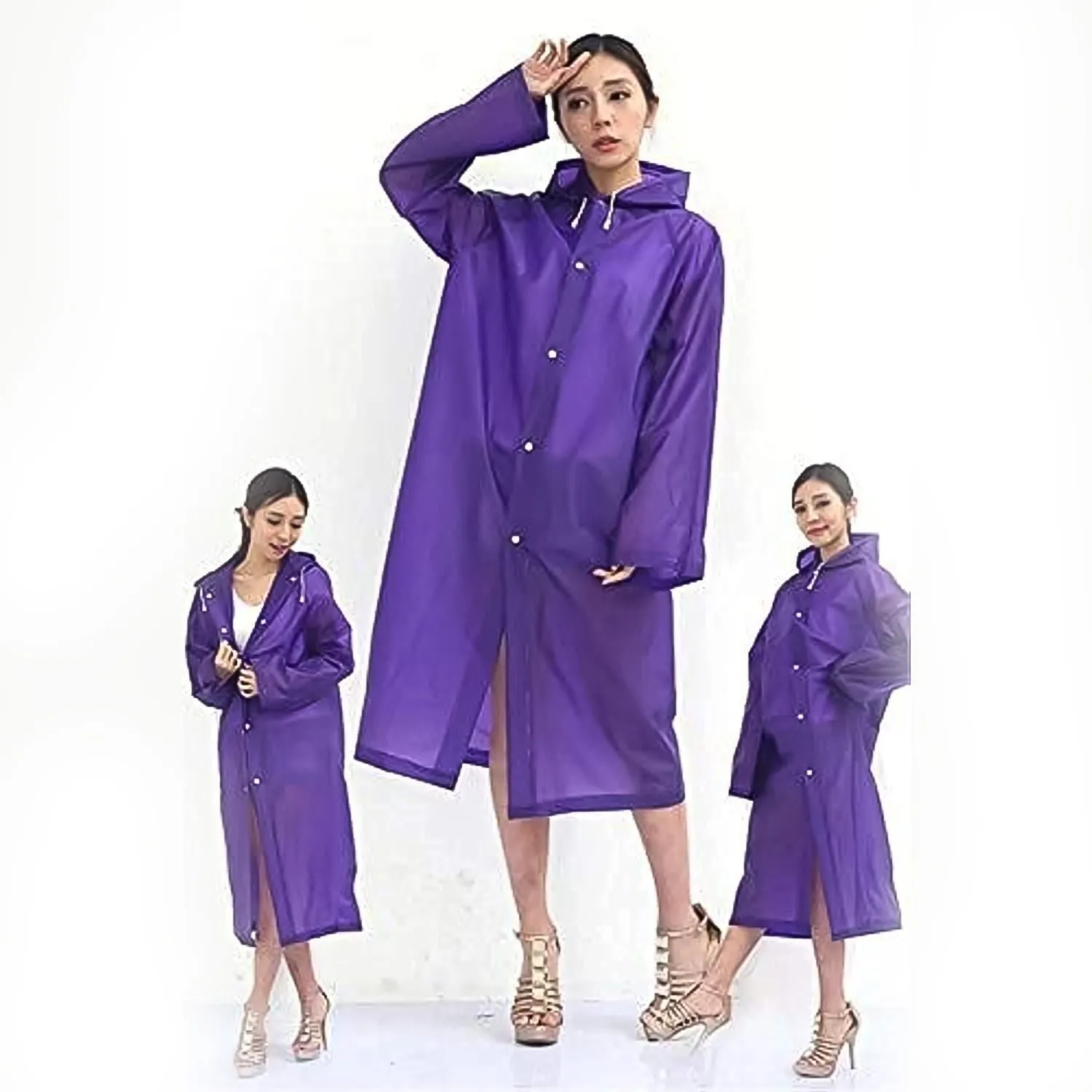 EVA Raincoat Protect Body Arms Legs, Waterproof Reusable Rain Poncho for Women Men Adult Kids Outdoor Traveling Eva Material Raincoat / Rain wear / Rain Suitfor Outdoor Accessory (1pc)