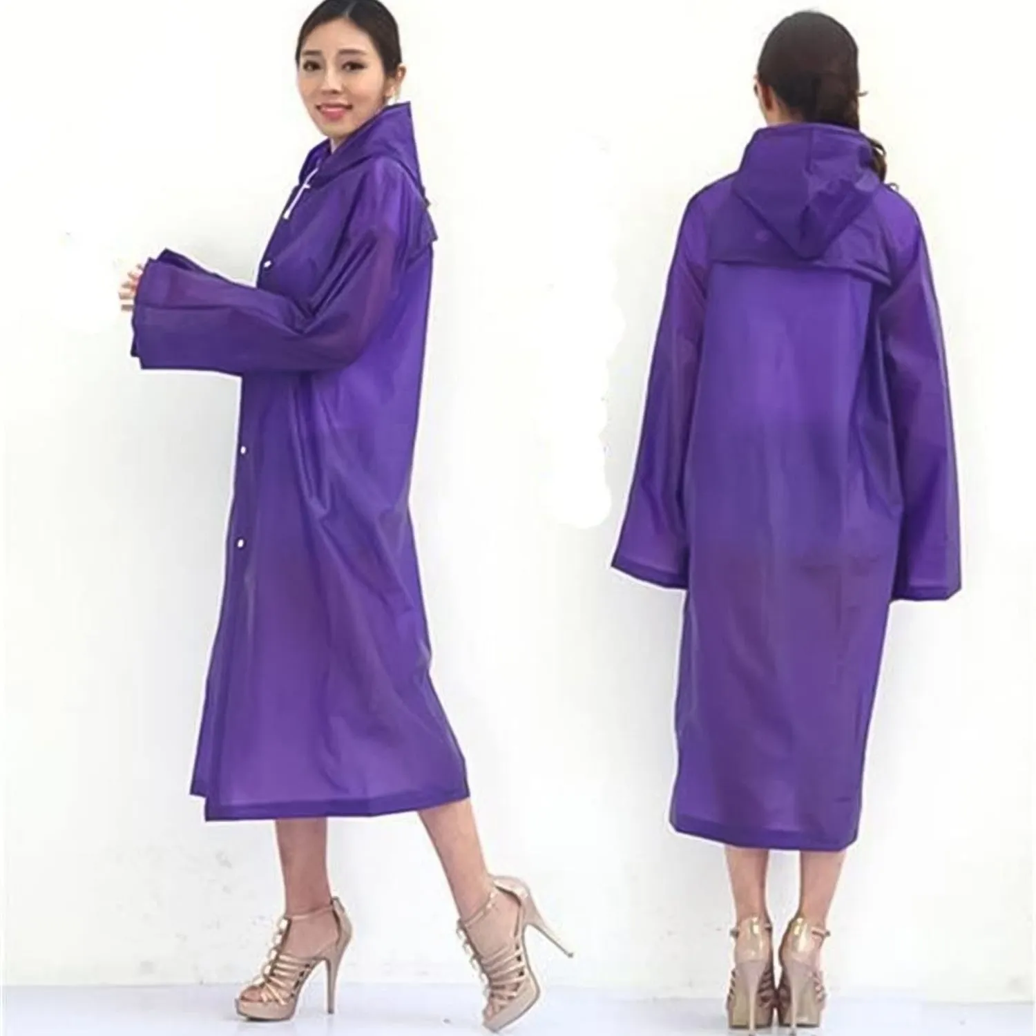 EVA Raincoat Protect Body Arms Legs, Waterproof Reusable Rain Poncho for Women Men Adult Kids Outdoor Traveling Eva Material Raincoat / Rain wear / Rain Suitfor Outdoor Accessory (1pc)