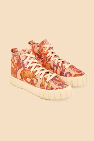 Rose Wild Horses Flatform Sneaker