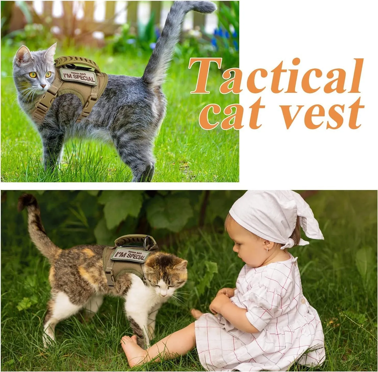 Tactical Small K9 / Cat Harness - Tan